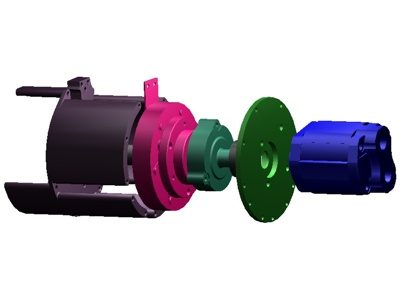 Riemengetriebener PTO-Anbausatz für CanAm / Rotax V2, Explosionsdarstellung